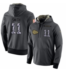 NFL Mens Nike Kansas City Chiefs 11 Alex Smith Stitched Black Anthracite Salute to Service Player Performance Hoodie