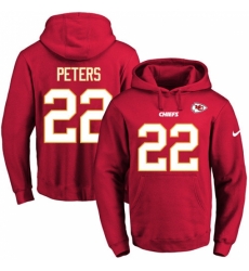 NFL Mens Nike Kansas City Chiefs 22 Marcus Peters Red Name Number Pullover Hoodie