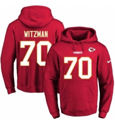 NFL Mens Nike Kansas City Chiefs 70 Bryan Witzmann Red Name Number Pullover Hoodie