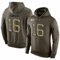 NFL Nike Kansas City Chiefs 16 Len Dawson Green Salute To Service Mens Pullover Hoodie