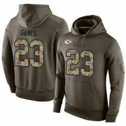 NFL Nike Kansas City Chiefs 23 Phillip Gaines Green Salute To Service Mens Pullover Hoodie