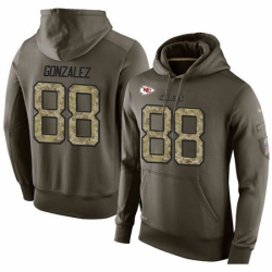 NFL Nike Kansas City Chiefs 88 Tony Gonzalez Green Salute To Service Mens Pullover Hoodie