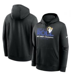 Men Los Angeles Rams Black 2024 NFC West Champions Locker Room Trophy Collection Pullover Hoodie