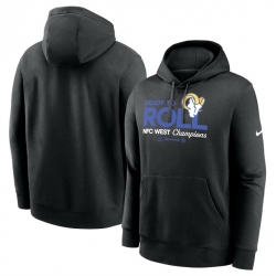 Men Los Angeles Rams Black 2024 NFC West Champions Locker Room Trophy Collection Pullover Hoodie