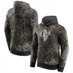 Men Los Angeles Rams Black Gray Blackout Tonal Pullover Hoodie