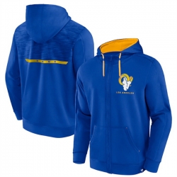 Men Los Angeles Rams Blue Defender Evo Full Zip Hoodie