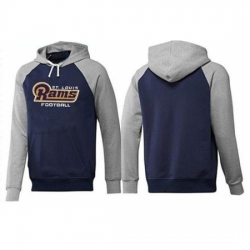 NFL Mens Nike Los Angeles Rams English Version Pullover Hoodie NavyGrey