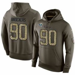 NFL Nike Los Angeles Rams 90 Michael Brockers Green Salute To Service Mens Pullover Hoodie