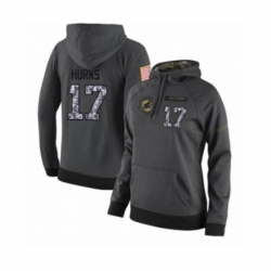 Football Womens Miami Dolphins 17 Allen Hurns Stitched Black Anthracite Salute to Service Player Performance Hoodie