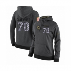 Football Womens Miami Dolphins 70 Julien Davenport Stitched Black Anthracite Salute to Service Player Performance Hoodie