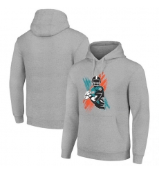 Men Starter Heather Gray Miami Dolphins Player X Fleece Pullover Hoodie