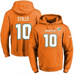 NFL Mens Nike Miami Dolphins 10 Kenny Stills Orange Name Number Pullover Hoodie