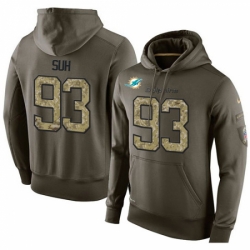 NFL Nike Miami Dolphins 93 Ndamukong Suh Green Salute To Service Mens Pullover Hoodie