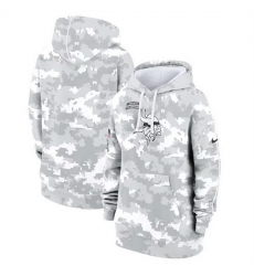 Women Minnesota Vikings 2024 Arctic Camo Salute To Service Club Fleece Pullover Hoodie