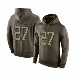 Football Mens Minnesota Vikings 27 Jayron Kearse Green Salute To Service Pullover Hoodie