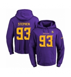 Football Mens Minnesota Vikings 93 Shamar Stephen PurpleGold No Name Number Pullover Hoodie