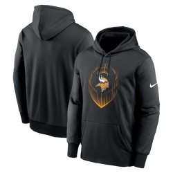 Men Minnesota Vikings Black Icon Performance Pullover Hoodie