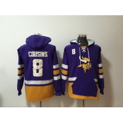 Men Nike Minnesota Vikings Kirk Cousins 8 NFL Winter Thick Hoodie