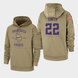 Mens Minnesota Vikings 22 Harrison Smith 2019 Salute to Service Sideline Therma Pullover Hoodie Tan