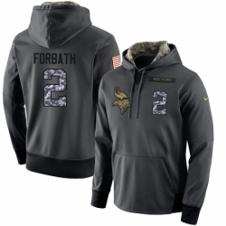 NFL Mens Nike Minnesota Vikings 2 Kai Forbath Stitched Black Anthracite Salute to Service Player Performance Hoodie