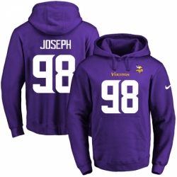 NFL Mens Nike Minnesota Vikings 98 Linval Joseph Purple Name Number Pullover Hoodie