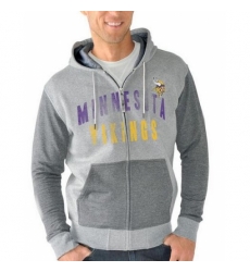 NFL Minnesota Vikings G III Sports by Carl Banks Safety Tri Blend Full Zip Hoodie Heathered Gray