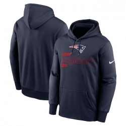 Men Nike Navy New England Patriots Performance Pullover Hoodie