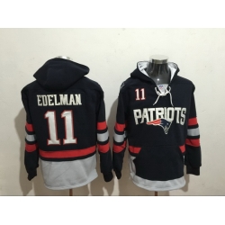 Men Nike New England Patriots Julian Edelman 11 NFL Winter Thick Hoodie