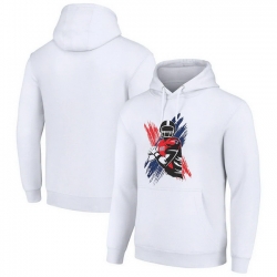 Men Starter White New England Patriots Player X Fleece Pullover Hoodie