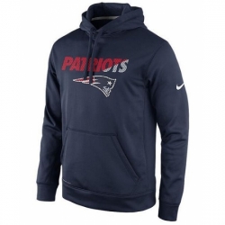 NFL Mens New England Patriots Nike Navy Kick Off Staff Performance Pullover Hoodie