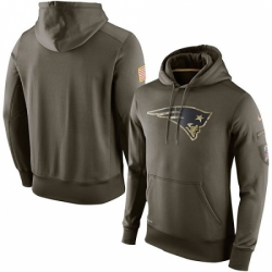 NFL Mens New England Patriots Nike Olive Salute To Service KO Performance Hoodie