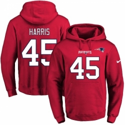 NFL Mens Nike New England Patriots 45 David Harris Red Name Number Pullover Hoodie