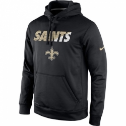 NFL Mens New Orleans Saints Nike Black Kick Off Staff Performance Pullover Hoodie