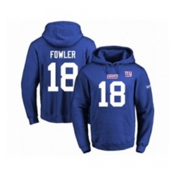 Football Mens New York Giants 18 Bennie Fowler Royal Blue Name Number Pullover Hoodie