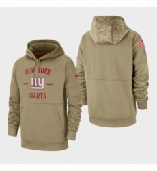 Mens New York Giants Tan 2019 Salute to Service Sideline Therma Pullover Hoodie