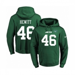 Football Mens New York Jets 46 Neville Hewitt Green Name Number Pullover Hoodie