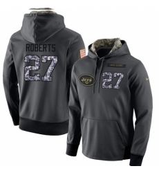 NFL Mens Nike New York Jets 27 Darryl Roberts Stitched Black Anthracite Salute to Service Player Performance Hoodie