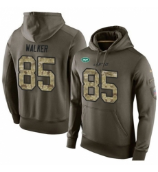 NFL Nike New York Jets 85 Wesley Walker Green Salute To Service Mens Pullover Hoodie