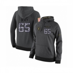 Football Womens Oakland Raiders 65 Jordan Devey Stitched Black Anthracite Salute to Service Player Performance Hoodie