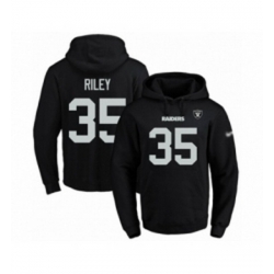 Football Mens Oakland Raiders 35 Curtis Riley Black Name Number Pullover Hoodie