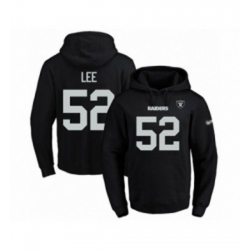 Football Mens Oakland Raiders 52 Marquel Lee Black Name Number Pullover Hoodie