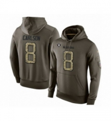 Football Mens Oakland Raiders 8 Daniel Carlson Green Salute To Service Pullover Hoodie