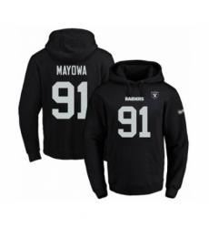 Football Mens Oakland Raiders 91 Benson Mayowa Black Name Number Pullover Hoodie