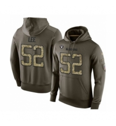 Football Oakland Raiders 52 Marquel Lee Green Salute To Service Mens Pullover Hoodie