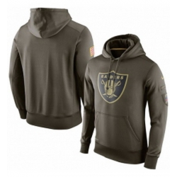 NFL Mens Oakland Raiders Nike Olive Salute To Service KO Performance Hoodie