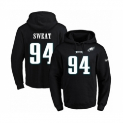 Football Mens Philadelphia Eagles 94 Josh Sweat Black Name Number Pullover Hoodie