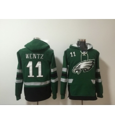 Men Nike Philadelphia Eagles Carson Wentz 16 NFL Winter Thick Hoodie