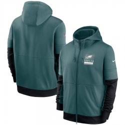 Men Philadelphia Eagles Nike Sideline Impact Lockup Performance Full Zip Hoodie Midnight Green