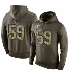 NFL Nike Philadelphia Eagles 59 Seth Joyner Green Salute To Service Mens Pullover Hoodie