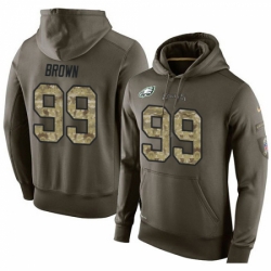 NFL Nike Philadelphia Eagles 99 Jerome Brown Green Salute To Service Mens Pullover Hoodie